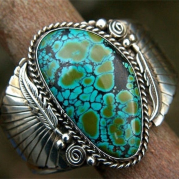 Fine Jewelry by Uptown Couture Jewelry - Natural Turquoise 925 Silver BOHO Ring size 6 7 8